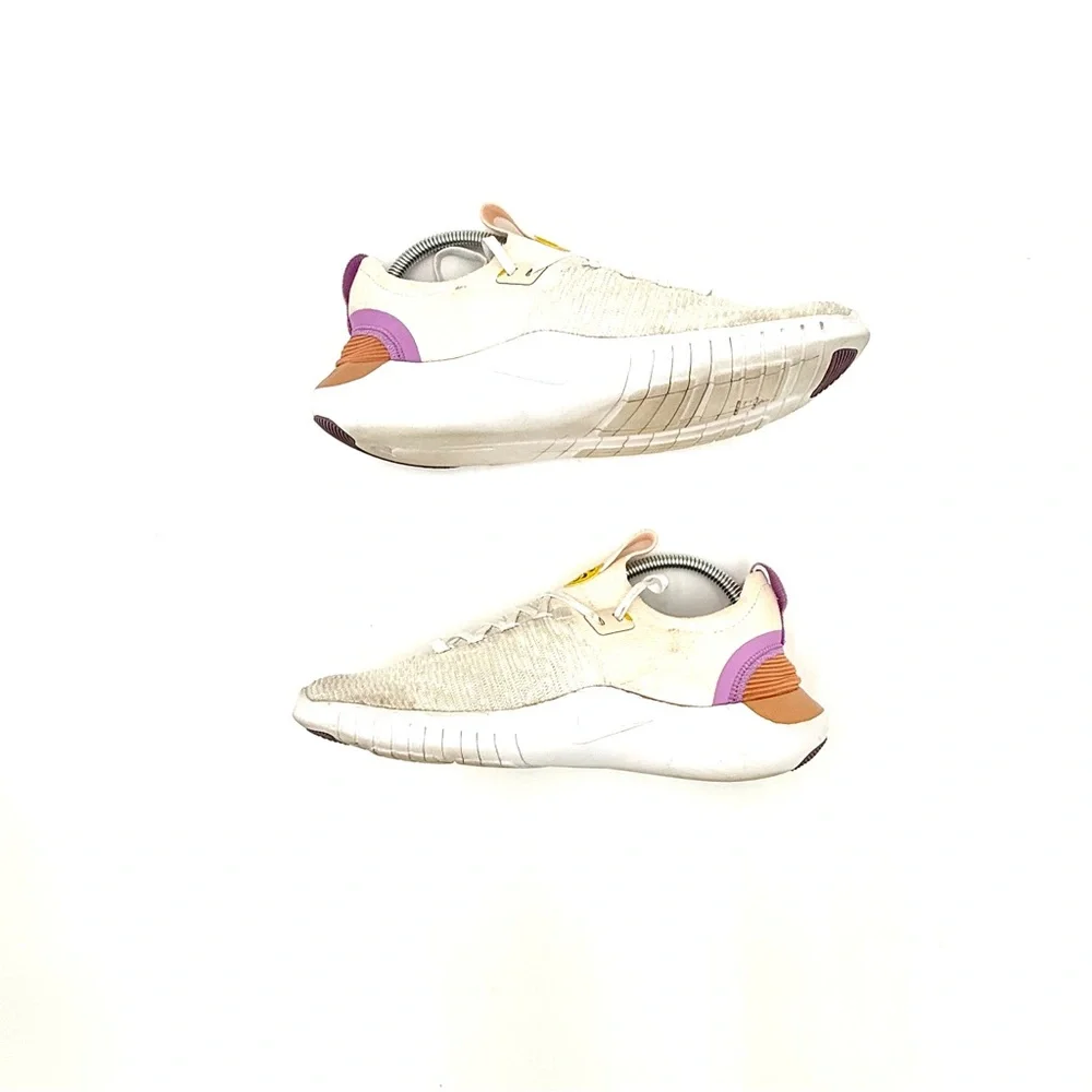 Nike Nike‎ Run Flyknit Next Nature Women's Sneakers in Cream, Purple, and Orange